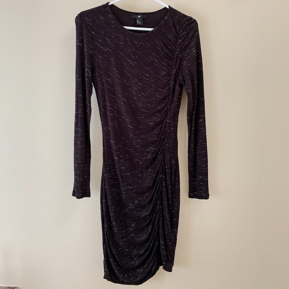 H&M black with white strips long sleeve dress - Picture 2 of 4